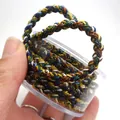 Nahaufnahme einer 5 mm bunten geflochtenen Kordel mit goldenem Metallic-Akzent-Detail - 08#