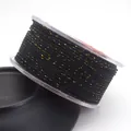 Detail view of 1.5mm black Milan cord woven with gold metallic thread for jewelry making - Approx. 1.5MM / Black