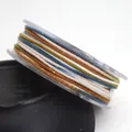 Detail von 1,2 mm buntem Goldglitzer-Baumwollfaden zum Weben und für DIY-Schmuck - 1.2mm / 02# Blue Orange Beige Green