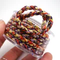 Nahaufnahme der Details einer 5 mm bunten geflochtenen Drachenschnur mit Goldfaden - 09# Rauchschwarz