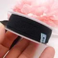 Hochwertige schwarze geflochtene Baumwollschnur für DIY-Halsketten und Schmuckbasteln - Ca. 1,2 mm / Schwarz (27#)