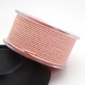 Macro detail of 1.5mm peach pink Milan rope with gold metallic silk for DIY jewelry - Approx. 1.5MM / Pink