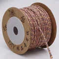 Tri-color braided cotton cord A21# for DIY jewelry on cardboard spool - A21# / Approx. 2.0mm