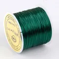 Hilo de cristal elástico plano verde oscuro de alta calidad para joyería y pulseras DIY - 0.6mm / Verde Oscuro