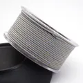 Premium grey 1.5mm Milan cord with woven gold thread for jewelry making on transparent spool - Approx. 1.5MM / Light Gray