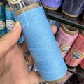 Sky blue 0.4mm metallic glitter wax cord for DIY jewelry braiding and weaving projects - 6-Strand Gold Silk Waxed Cord / 0.5mm / Approx 120m / Light Blue with Gold (XK20)