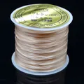 Hilo elástico plano de cristal para abalorios de joyería DIY en color champán - 0.6mm / Beige