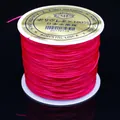 Hilo de cristal elástico rosa fuerte para joyería DIY y pulseras de cuentas - 0.6mm / Rosa Rojo Profundo