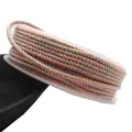 Bunte golddurchwirkte Baumwollkordelspule für DIY Halsketten und Armbänder Basteln - Ca. 0,8 mm / 02# (Rosa Grau Gold Mix)