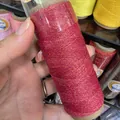 Handmade DIY 0.4mm red waxed jewelry cord with gold metallic thread for braiding - Approx. 0.5mm / Dark Red with Gold (XK24)