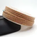 Handgedrehte Baumwollschnur in Mischfarben mit Goldfaden für DIY-Schmuckherstellung - Ca. 0,8 mm / 04# (Braun Rosa Gold Mix)