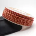 Mixed color hand-twisted cotton cord with gold metallic thread for DIY jewelry making - Approximately 0.8mm / 06# (Red Pink Gold Mix)
