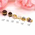 Detail showing six styles of DIY jewelry beads with specific dimensions and weights. - Agarwood Look Hollow Spacer (1#) / 11*10mm
