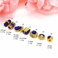 Detail of various sand gold lapis lazuli beads for DIY jewelry with size and weight info. - Lapis Gourd Charm (14)