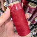 Red 0.4mm waxed thread with gold metallic accents for handmade DIY bracelets and rings - Approx. 0.5mm / True Red with Gold (XK31)