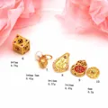 Detailed view of DIY gold-plated charms with size and weight specifications. - Hexahedron Zirconia Spacer Bead (6#)