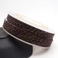 Multicolor 1.5mm cotton cord with gold metallic thread for DIY necklace and bracelet jewelry - Approximately 0.8mm / 10# (Mixed Red Black Gold)