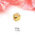 Close-up of Baroque dragon scale crushed ice spacer bead with gold plating for jewelry - 8*7mm (3.12g)
