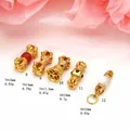Detailed view of assorted golden Vajra pestle charms with size and weight measurements - Vajra Bell Pendant (8#)