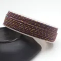Hand-twisted purple and brown cotton rope with gold metallic thread for DIY jewelry - Approximately 0.8mm / 11# (Purple Brown Gold Mix)