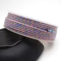 Multicolored cotton cord roll with metallic gold thread for DIY bracelet and necklace making - Approximately 0.8mm / 14# (Pink Blue Purple Gold Mix)