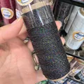 Black wax thread with colorful rainbow glitter for DIY jewelry and bracelet weaving - 0.5mm / Multicolor Starry Night