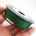 Detail shot of 0.85mm emerald green braided jade thread for DIY jewelry making - Approximately 0.8mm / Pure Green (07)