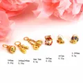 Detail view showing dimensions and weights of various gold-plated DIY jewelry charms - 18 (Style 18)