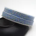 Blue and gray twisted cotton cord with gold thread for DIY jewelry making on a spool - Approximately 0.8mm / 16# (Blue Gray Gold Mix)