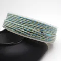 Multicolor blue and gray gold-infused cotton cord on spool for DIY jewelry making - Approximately 0.8mm / 17# (Blue Gray Gold Mix)
