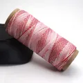 Cordon ciré teinté 0,5mm rose et rouge de haute qualité pour la création de bijoux DIY - Espace Teint Rouge Rose Blanc avec Soie Dorée (C34)
