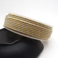 Hand-twisted grey cotton rope with gold metallic thread for DIY jewelry craft making - Approximately 0.8mm / 21# (Gray & Gold Mixed)