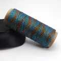 Cordon ciré multicolore de 0,5 mm style ciel étoilé pour tressage de bijoux DIY - Bleu Orange Vert Étoilé Teint à l'Espace (C52)