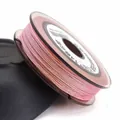 Premium shimmering 0.85mm cherry pink jade cord for DIY jewelry braiding, 20m spool - Approximately 0.8mm / Twilight Orange
