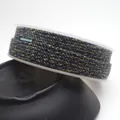 1.5mm black and gold metallic hand-twisted cotton rope on spool for DIY jewelry - Approximately 0.8mm / 24# (Dark Gray & Gold Mixed)