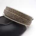 1.5mm hand-twisted mixed color cotton cord with gold metallic thread wrapped on spool - Approx 0.8mm (Approx 15m) / Brown Gray (25#)