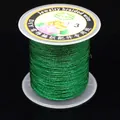 Metallic green 3-ply braided thread for DIY jewelry making and tassel cord craft - 3 Strands (0.2mm/150m) / Green