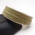 Premium 1.5-2.0mm gold metallic braided cotton cord in green and tan for DIY jewelry - Approx 0.8mm (Approx 15m) / Vintage Green (27#)