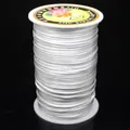 Size 4 white Korean silk cord spool for DIY jewelry braiding and Chinese knotting crafts - No. 4 Approx. 3mm / White