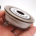 Silver 0.85mm metallic beading cord for DIY jewelry braiding on a clear plastic spool - Approximately 0.8mm / Silver White