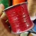Vibrant red round wax cord spool for DIY jewelry making and handmade craft bracelet rope - 0.5mm / Red
