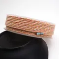 Mixed color cotton rope with gold metallic thread for DIY necklace and bracelet jewelry making - Approximately 0.8mm / No. 31 (Orange White Gold Mixed)