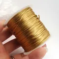 Bobine de fil de soie coréen doré n° 7 de qualité supérieure pour bijoux et bracelets DIY - No. 7 (Environ 1.2MM) / Petit Rouleau Jaune Terre