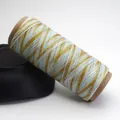Cordon ciré métallique dégradé étoile 0,5mm bleu et or pour tressage de bijoux DIY - Or Bleu Argent (C93)