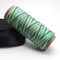 Fil ciré dégradé pailleté 0,5mm pour création de bijoux DIY tissage - Vert Cyan Brun Or (Vert Clair)