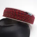 Red and gold twisted 1.5mm-2.0mm cotton cord for DIY jewelry on a spool - Approximately 0.8mm / 38 (Mixed Red, Purple and Gold)