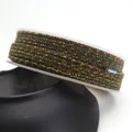 Handmade mixed color cotton cord with gold thread for DIY necklaces and bracelets 1.5mm-2.0mm - Approximately 0.8mm / 40 (Mixed Green, Brown and Gold)