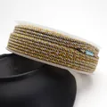 Premium hand-twisted mixed cotton cord with gold thread for DIY jewelry making on spool - Approximately 0.8mm / 42# (Gray Brown Gold Mix)