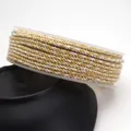 Multicolor gold-interwoven cotton cord spool for DIY necklace and bracelet jewelry - Approximately 0.8mm / 43# (Off-white Gold Mix)