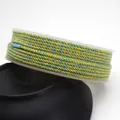 Yellow and blue twisted cotton cord with gold tinsel for DIY jewelry making projects - Approximately 0.8mm / No. 45 (Yellow Blue Gold Mix)